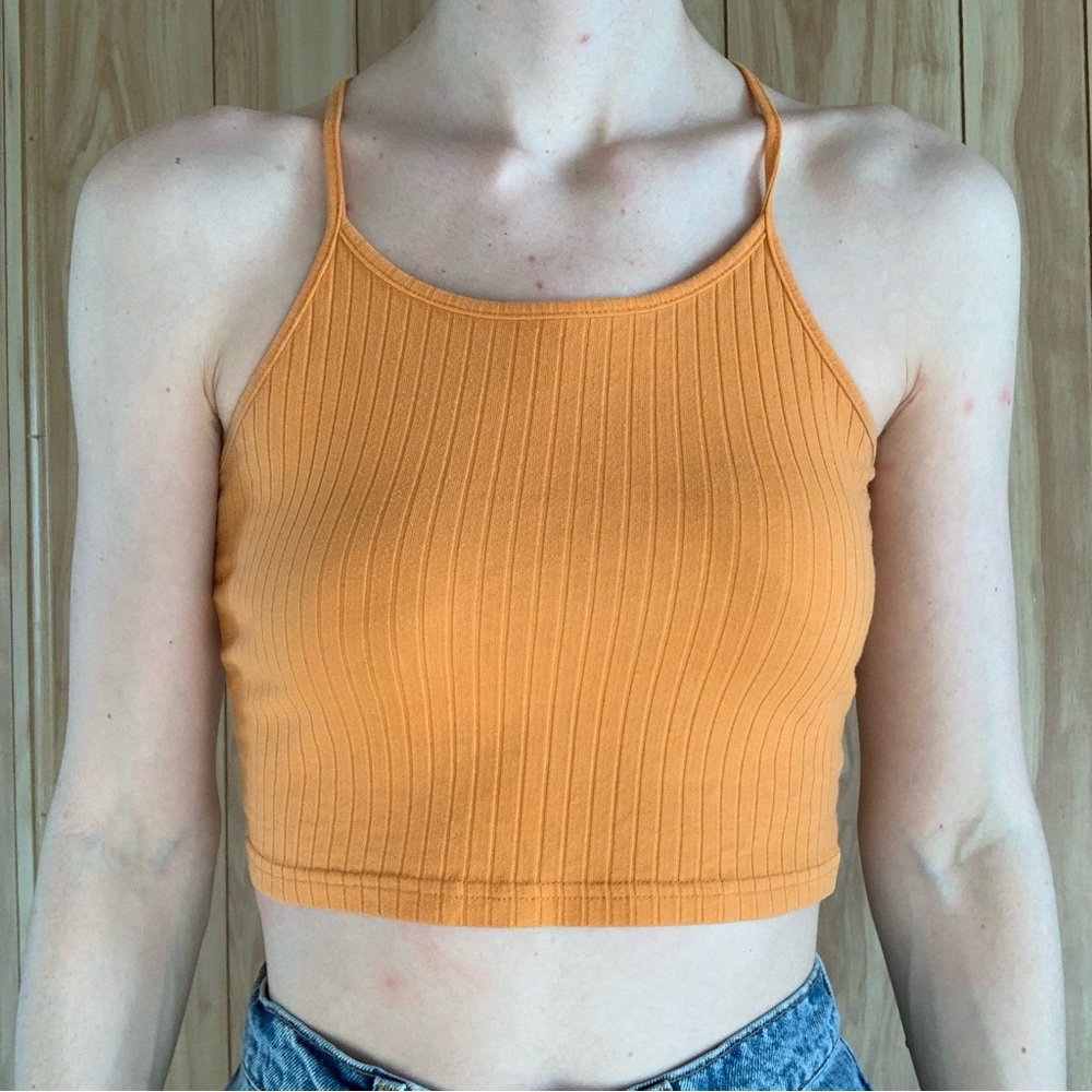 Bundle Blue & Orange Ribbed Crop Tops - Picture 8 of 16